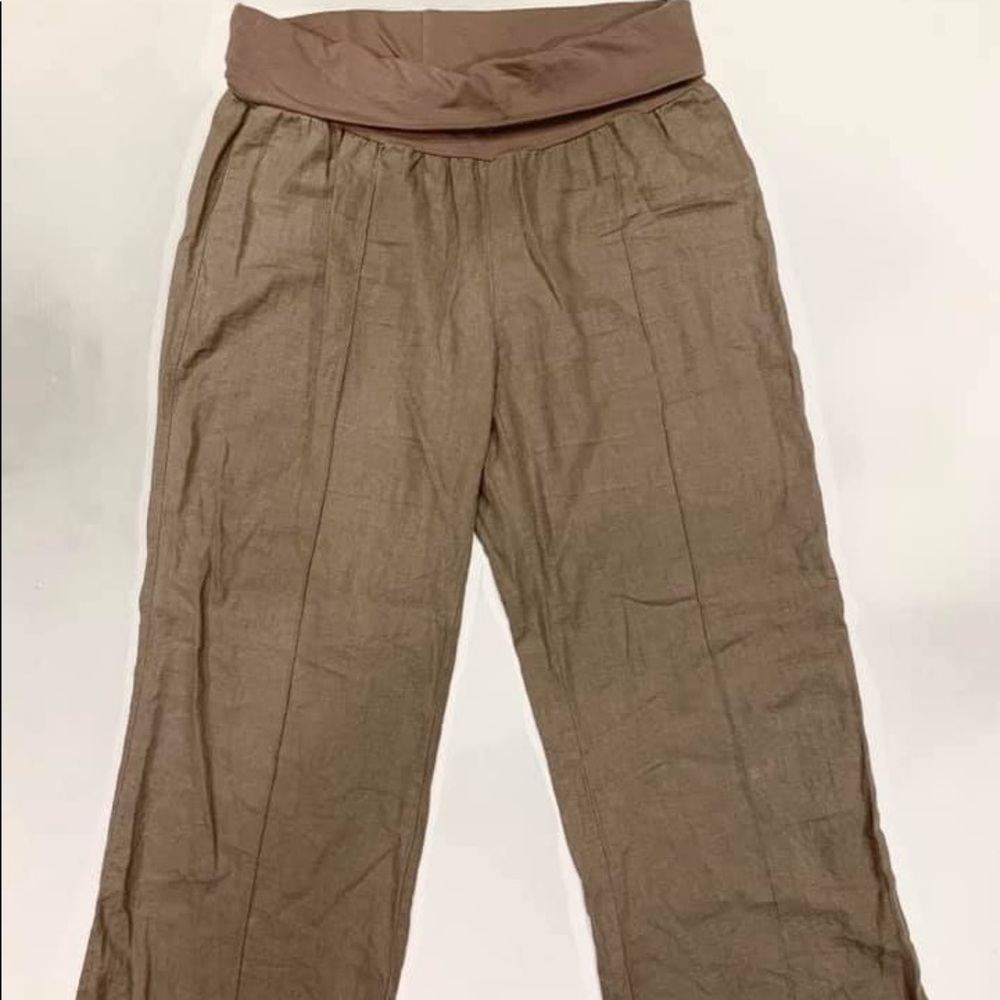 Old Navy Gray khaki linen wide leg pants